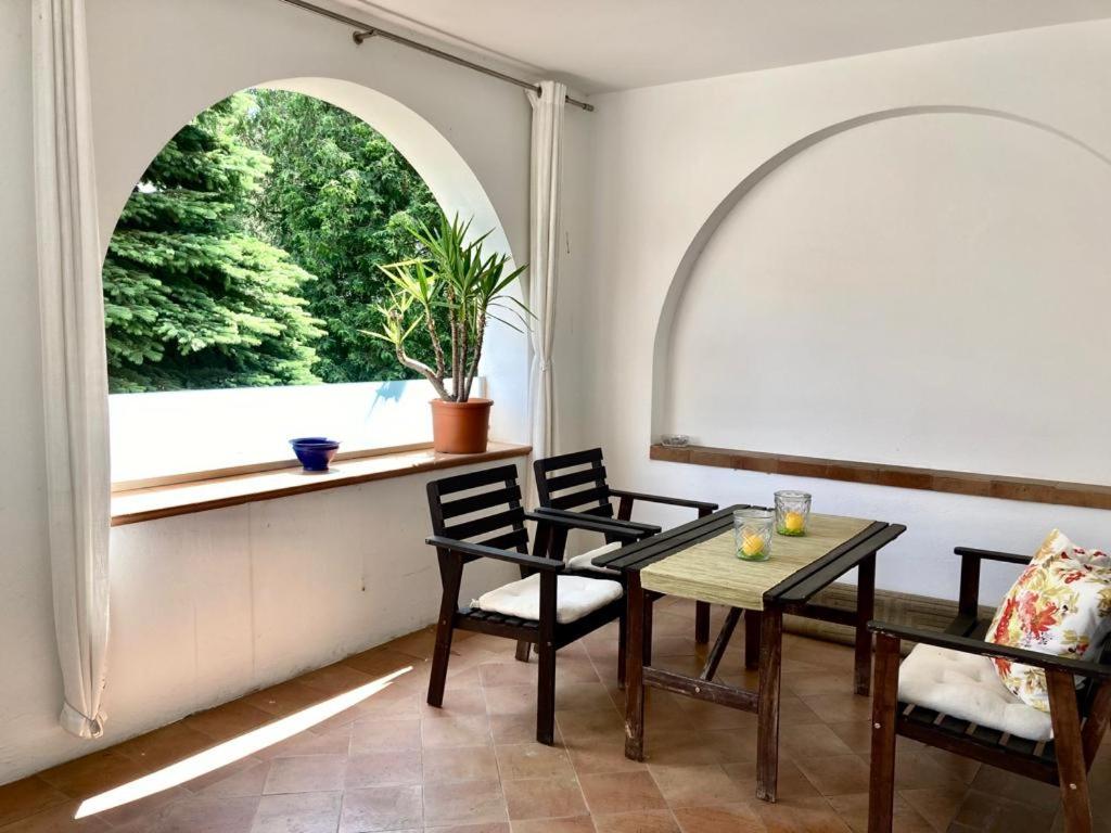 comedor con mesa, sillas y ventana en Ferienwohnung am Tabor, en Bad Radkersburg