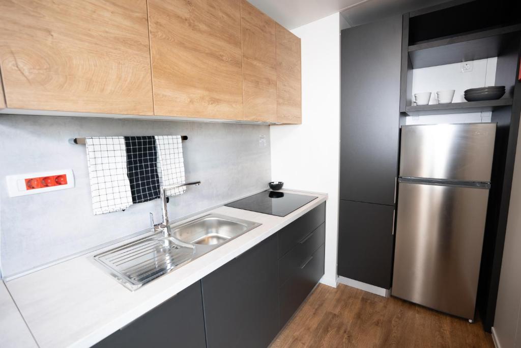 Kuchyň nebo kuchyňský kout v ubytování Veranda Mobile Home - Terra Park SpiritoS