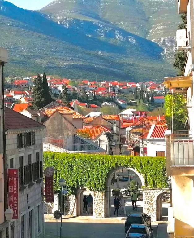 a view of a city from a street at Stan na dan Milena in Trebinje