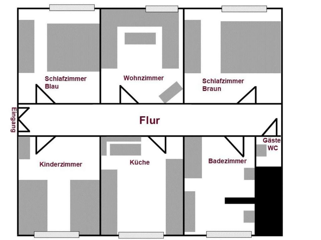Půdorys ubytování Ferienwohnung Bosruckblick