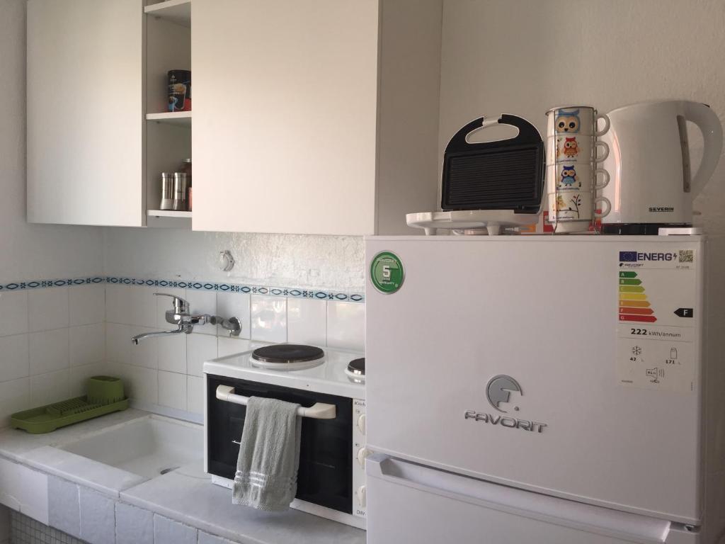 Kuchyň nebo kuchyňský kout v ubytování Yves apartment