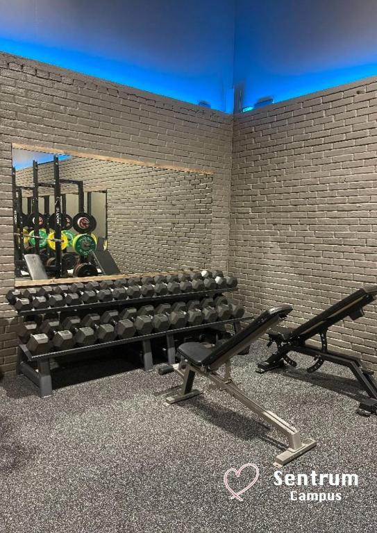 Fitness centrum a/nebo fitness zařízení v ubytování Bakkalandet Hotel