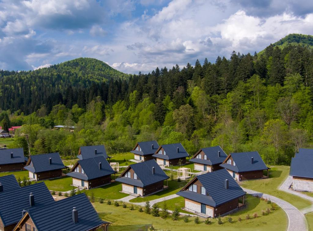 z góry widok na wioskę w górach w obiekcie Jabłonki Resort&Spa w mieście Jabłonki