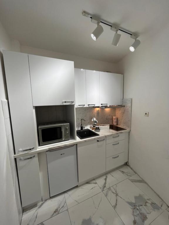 Kuchyň nebo kuchyňský kout v ubytování Apartman Polo