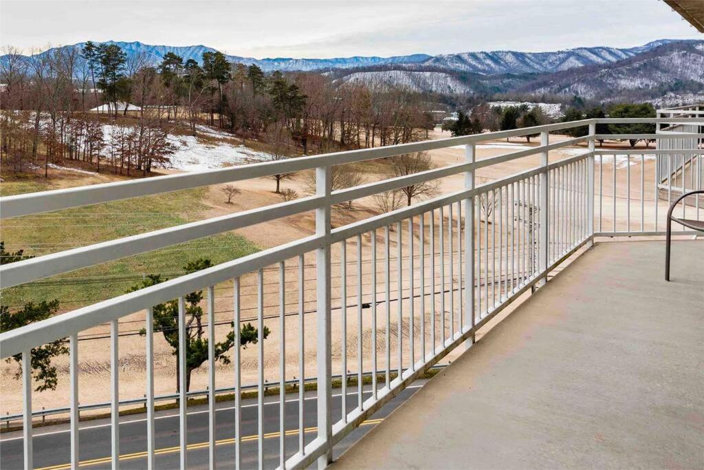 a balcony with a view of the mountains at Amazing Mountain Views, 5 min to Dollywood&parkway in Pigeon Forge