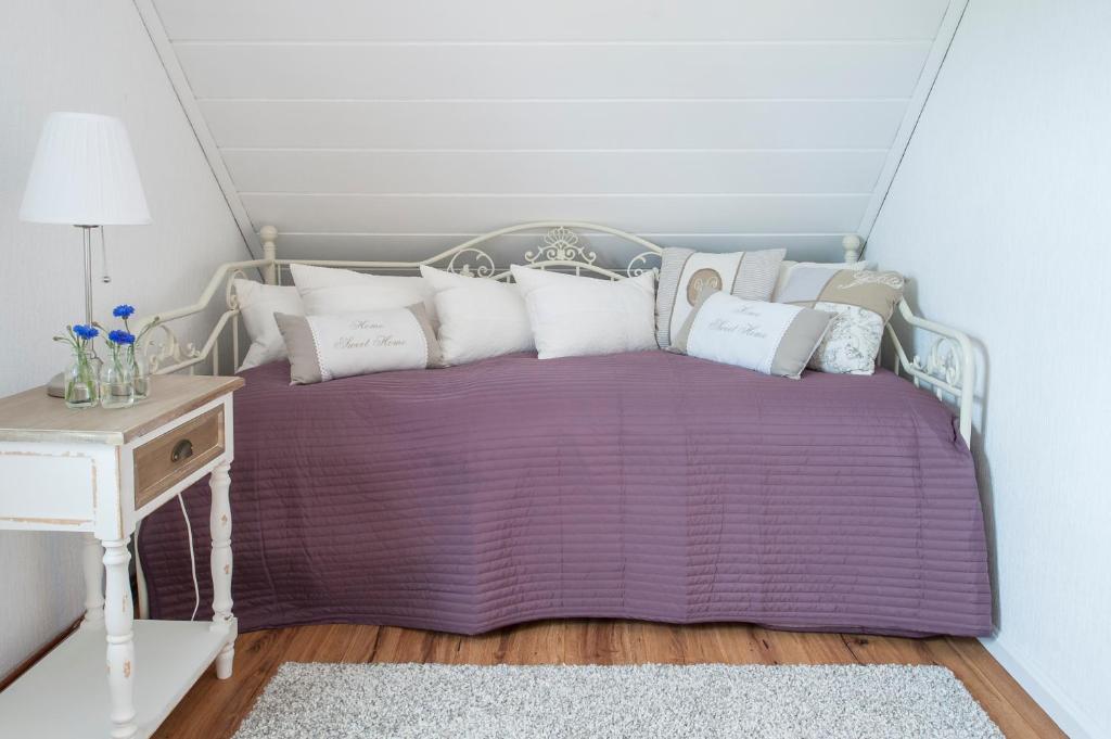 Postel nebo postele na pokoji v ubytování Elbwiesenhaus