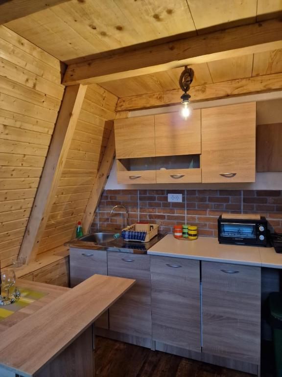 Kuchyň nebo kuchyňský kout v ubytování The view D