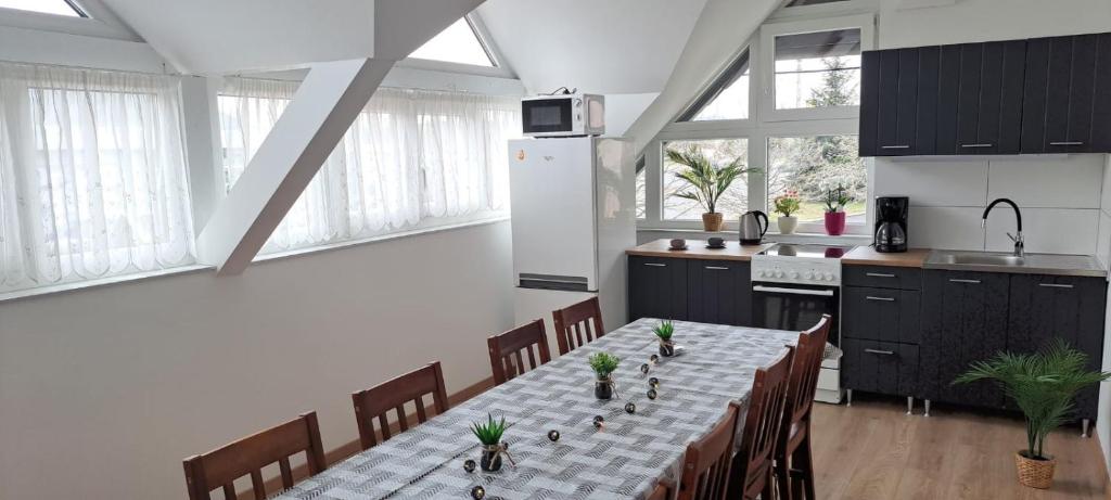 Kuchyň nebo kuchyňský kout v ubytování Babi Apartmanház