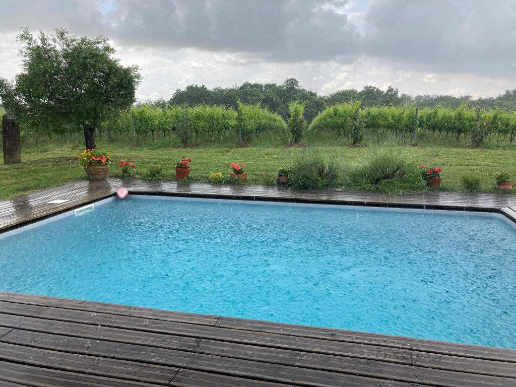 Bazén v ubytování Gîte Les Vignes nebo v jeho okolí