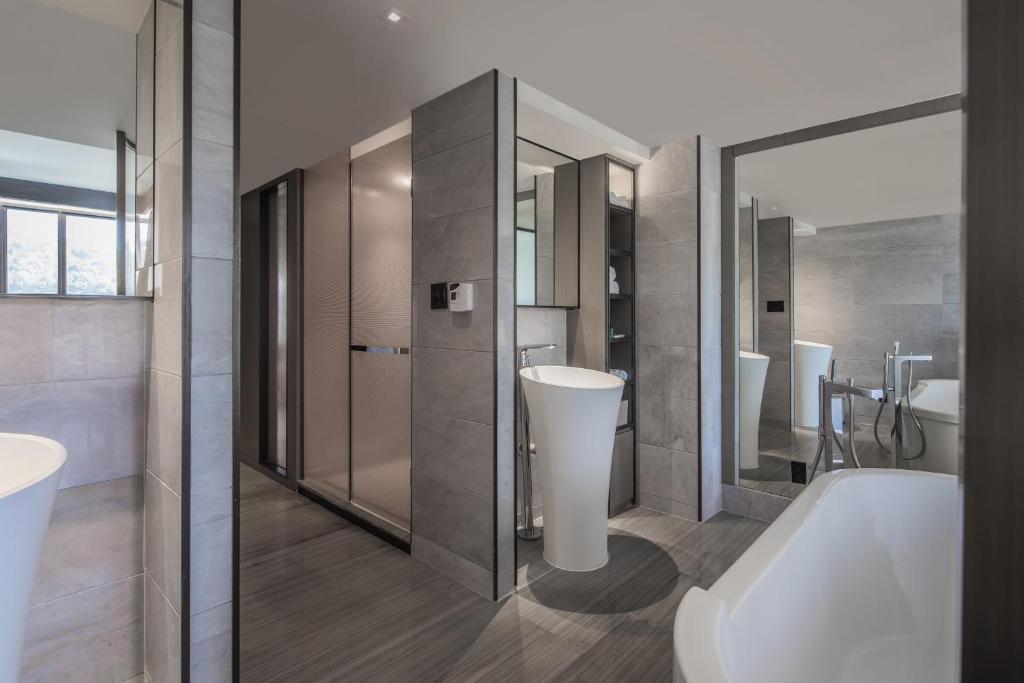 Koupelna v ubytování Sheraton Universal