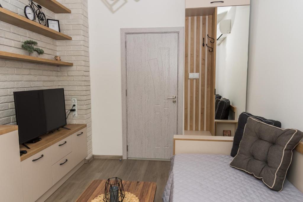 TV a/nebo společenská místnost v ubytování Alagen Apartments Burgas