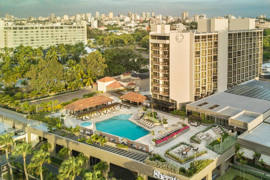 an aerial view of the resort with the city in the background at Sheraton Santo Domingo in Santo Domingo