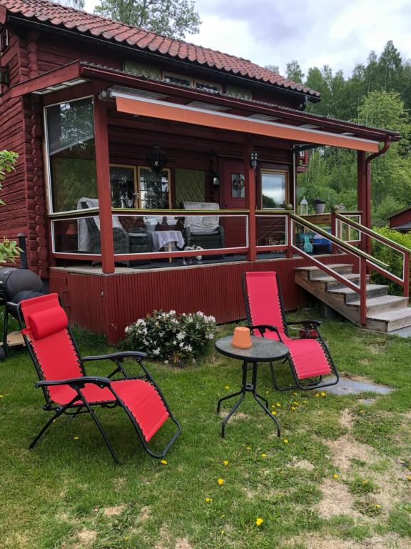 Zahrada ubytování Mysigt boende I Rättvik med utsikt över Siljan