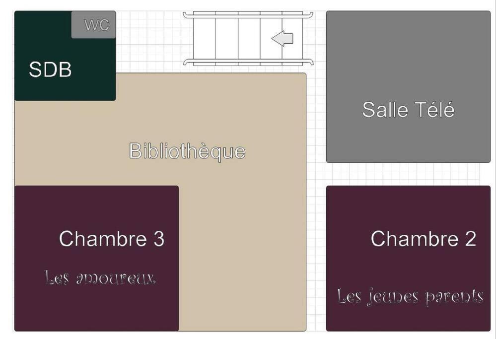 a floor plan of a room with three different colors at Les Murmures du Moulin in Tence
