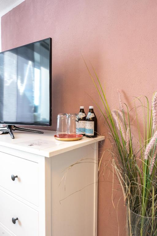 TV a/nebo společenská místnost v ubytování #2 Großes Zimmer mit Pool und Garten