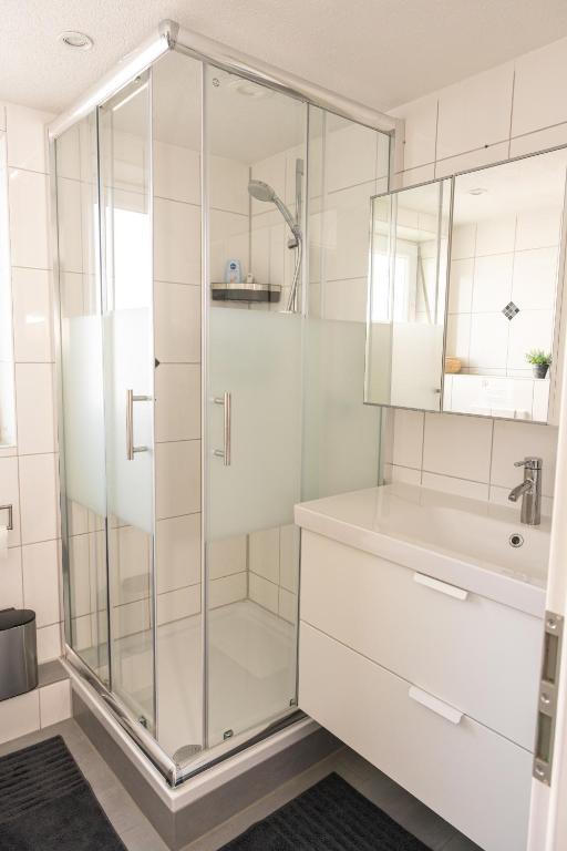 Koupelna v ubytování #2 Großes Zimmer mit Pool und Garten