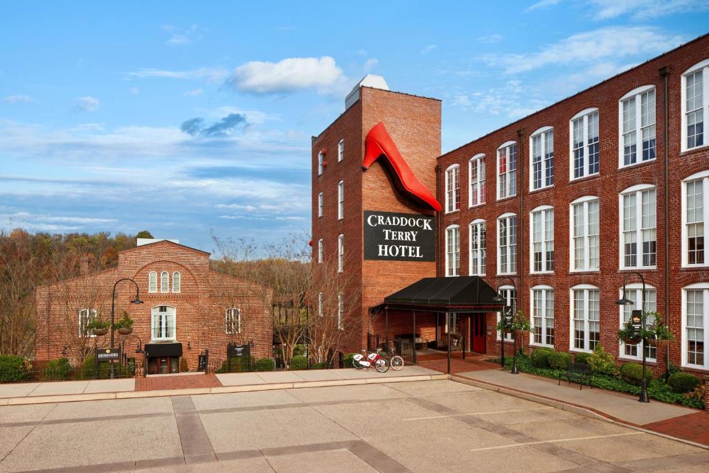 a building with a sign on the side of it at Craddock Terry Hotel, Lynchburg, a Tribute Portfolio Hotel in Lynchburg