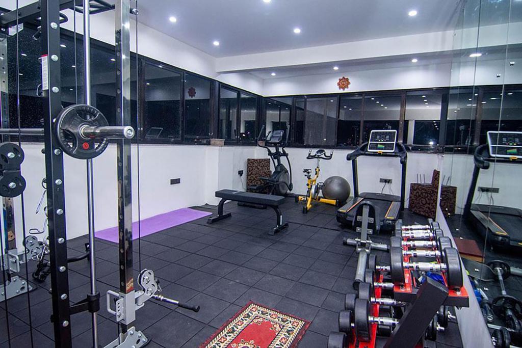 a room with a gym with a lot of equipment at Everest Boutique Hotel in Kathmandu