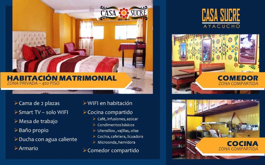 Certifikát, hodnocení, plakát nebo jiný dokument vystavený v ubytování Casa Sucre Ayacucho