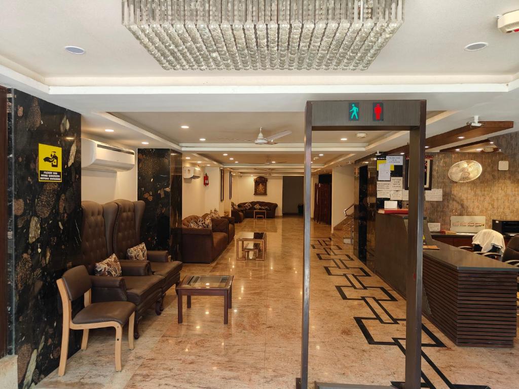 Posezení v ubytování THE GRACE HOUSE Paharganj