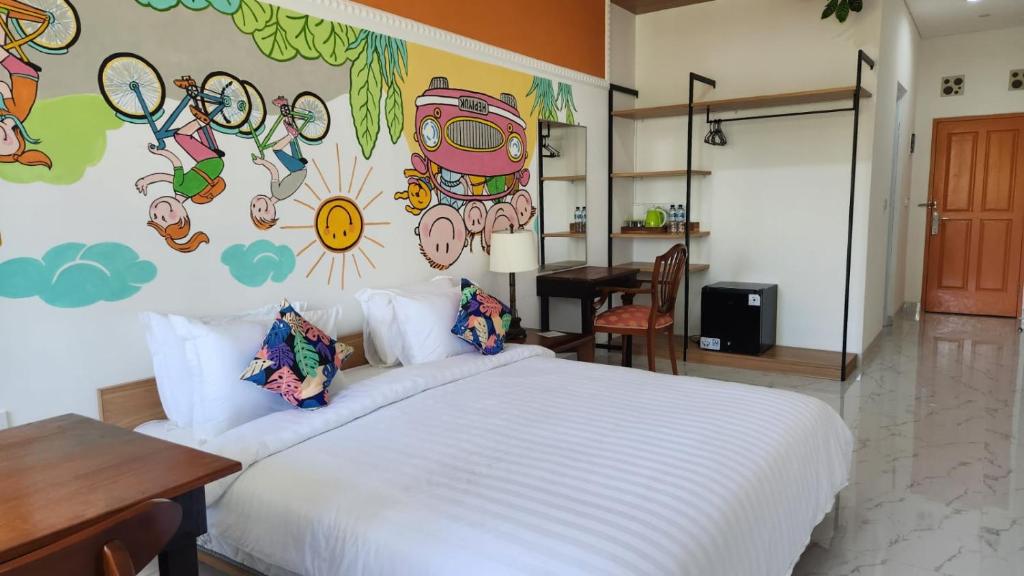 Postel nebo postele na pokoji v ubytování Hepi Yuk Ubud Luxury Guesthouse