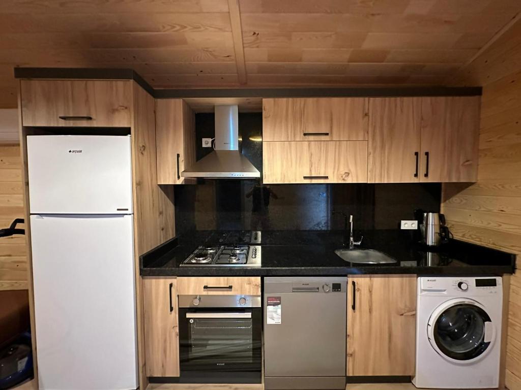 Kuchyň nebo kuchyňský kout v ubytování Cirali Hotel