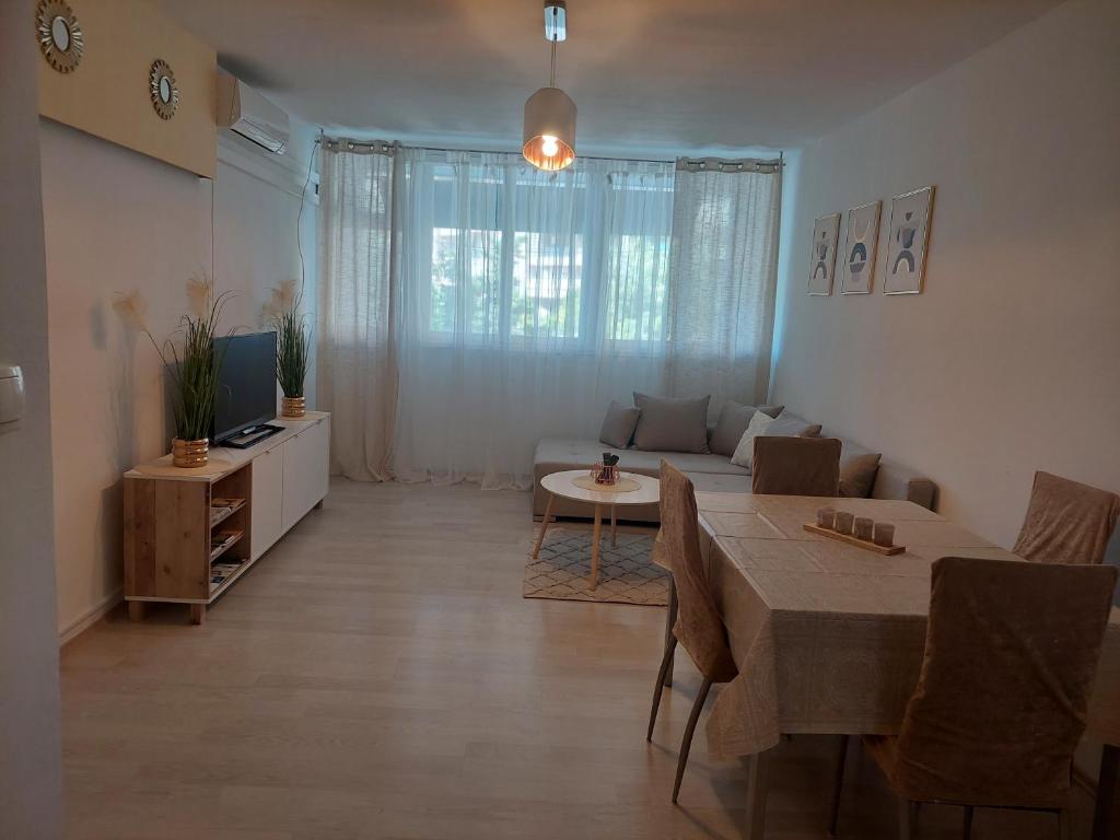 Televízia a/alebo spoločenská miestnosť v ubytovaní Apartman Golden Star