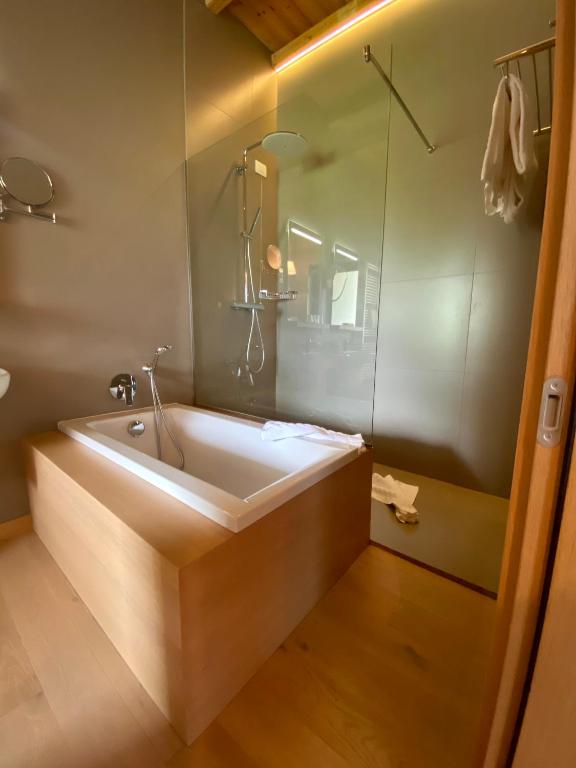 Koupelna v ubytování Rutzer Hotel Ristorante & Panoramic SPA