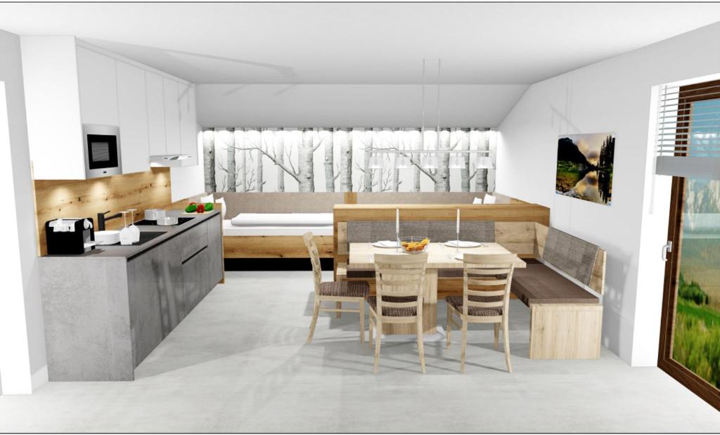 A kitchen or kitchenette at Haus Enzian