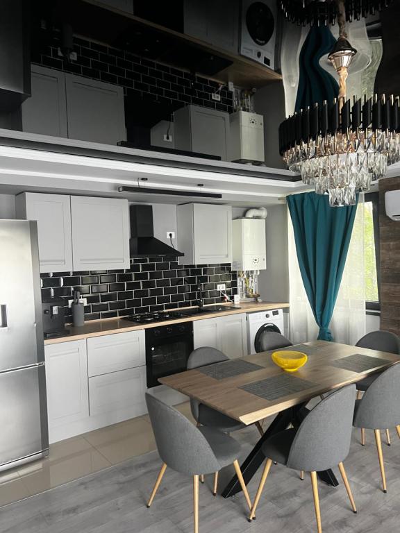 Kuchyň nebo kuchyňský kout v ubytování Apartament Maya Lumina