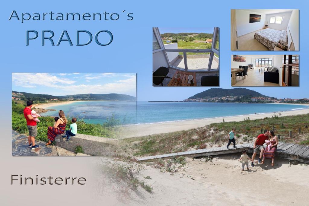 a collage of photos of people on a beach at Apartamento Prado in Finisterre