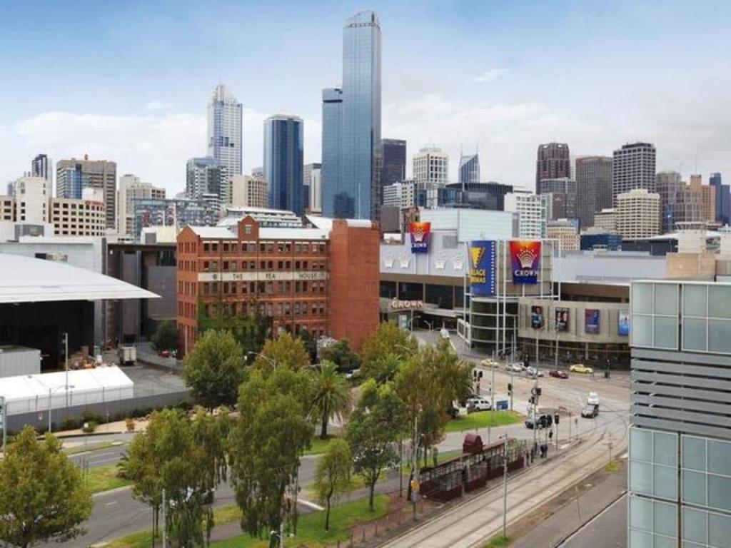 a view of a city with buildings and a street at StayCentral - Cityside on Whiteman Street Southbank in Melbourne