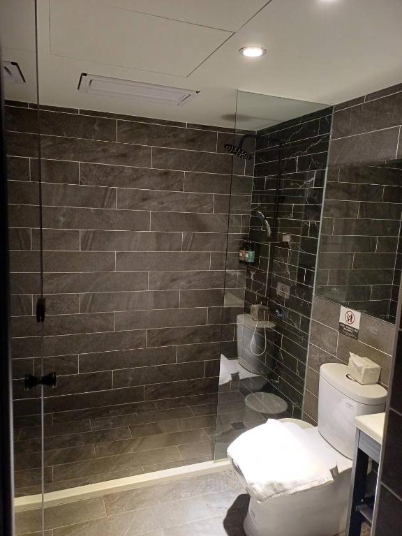 Koupelna v ubytování Meworld Hotel - Songshan