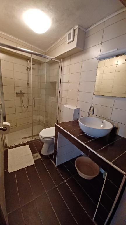 Koupelna v ubytování Apartmani Krapanj