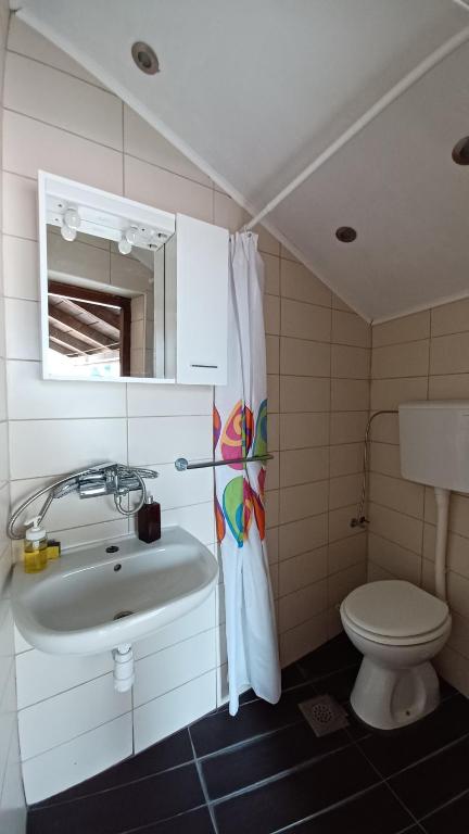Koupelna v ubytování Apartmani Krapanj