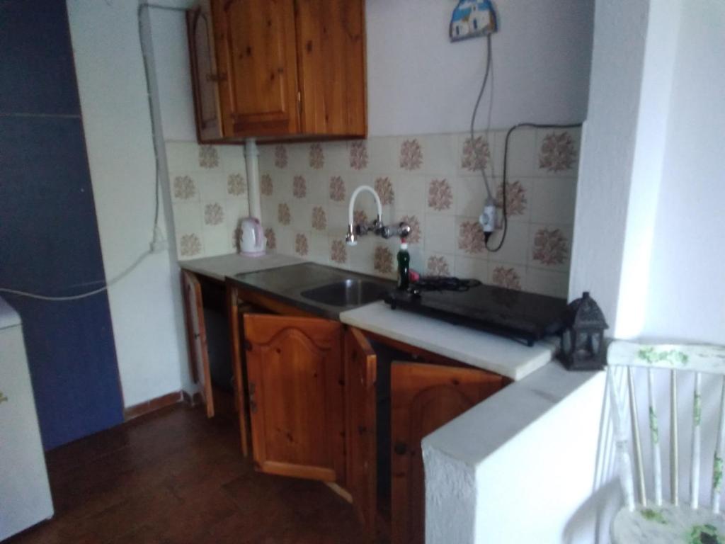 Kuchyň nebo kuchyňský kout v ubytování Villa Ourania