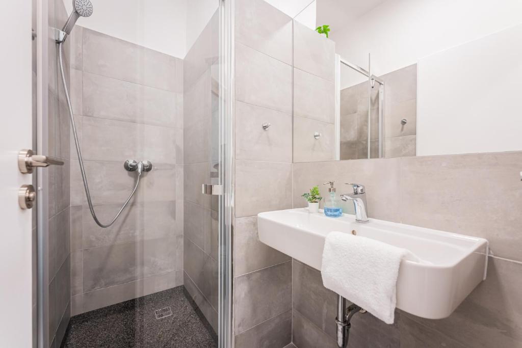 Koupelna v ubytování Self-service Hotel Ostaš Praha