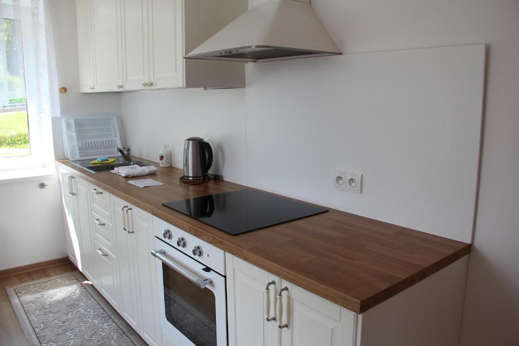 Kuchyň nebo kuchyňský kout v ubytování Apartmány U Zvoničky