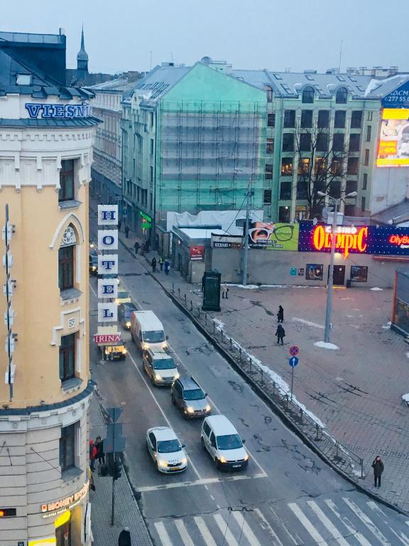 Nespecifikovaný výhled na destinaci Riga nebo výhled na město při pohledu z hostelu