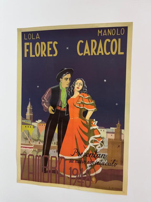 un póster para una película con un hombre y una mujer en GATU PREMIUM Villa Flamenca, en Cádiz