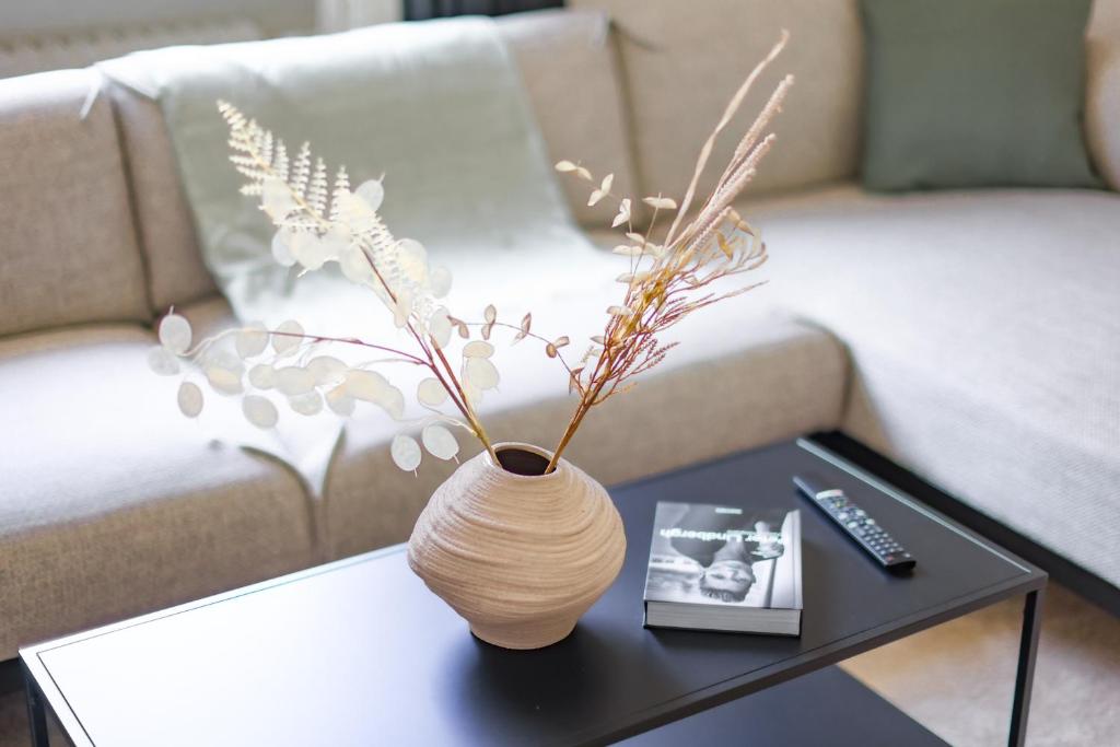 Posezení v ubytování 75qm Luxusapartment in perfekter Lage