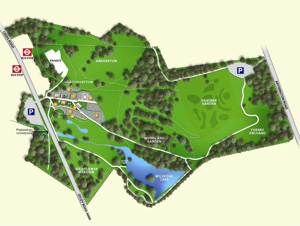 Un mapa generalizado de un parque en Home en Adel