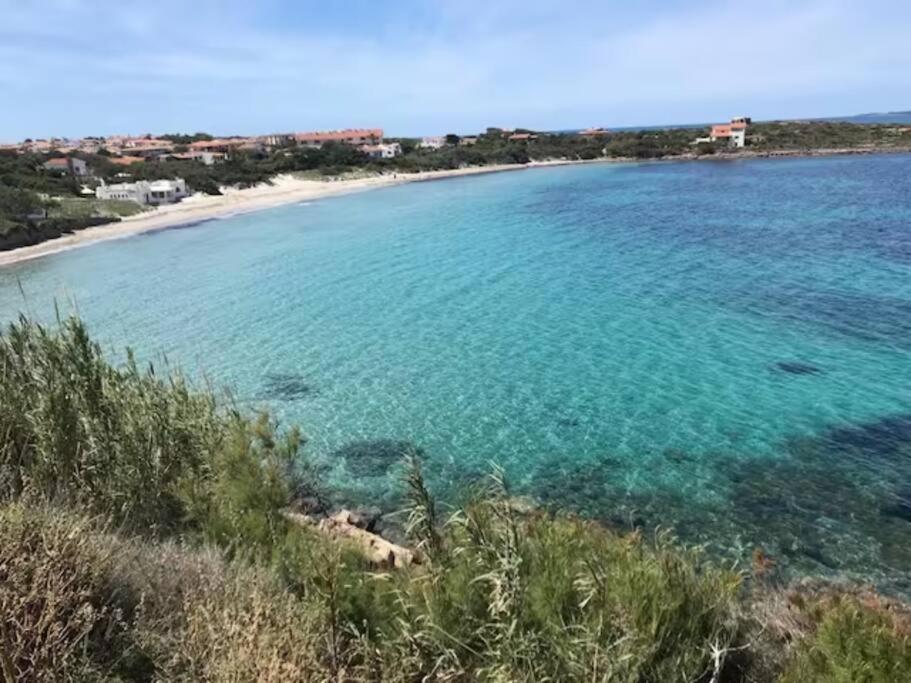 widok na plażę z blefu w obiekcie Casa accogliente e centrale a due passi dal mare w mieście Calasetta