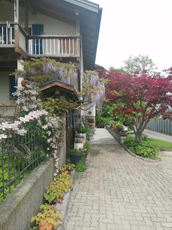 Jardín al aire libre en Ferienwohnung am Rhein