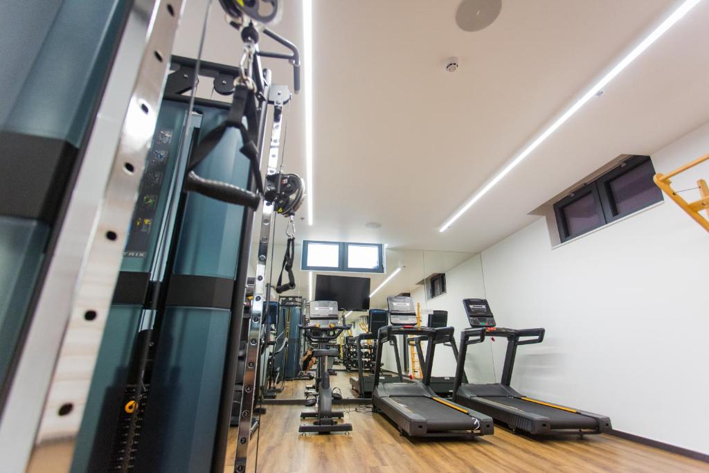 Fitness centrum a/nebo fitness zařízení v ubytování Hotel Crystal