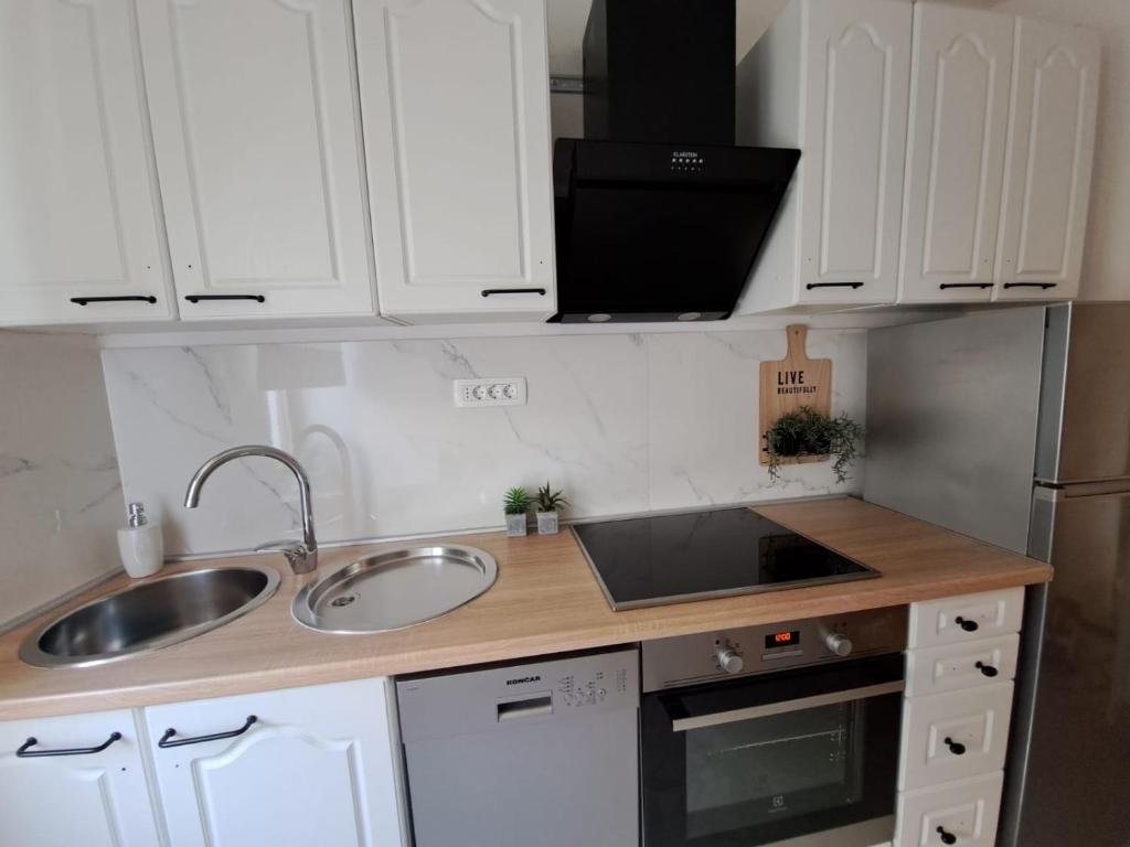 Kuchyňa alebo kuchynka v ubytovaní Ocean apartman