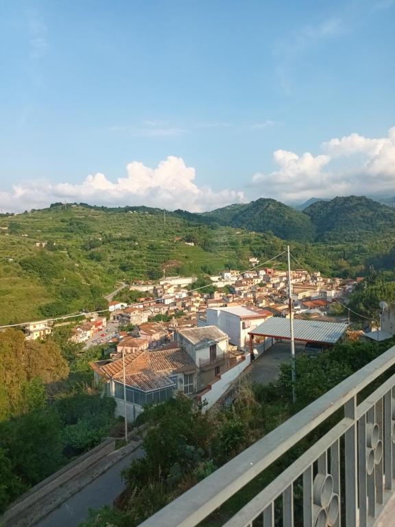 a view of a town from a balcony at CASETTA BELLA in Condrò