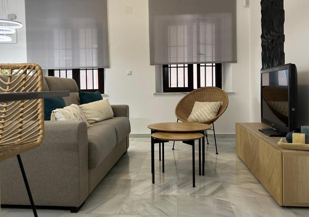 Televízia a/alebo spoločenská miestnosť v ubytovaní Apartamento Centro Cabildo Antiguo Convento