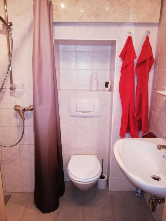 Koupelna v ubytování Zimmer und Appartement Marktcafe Sankt Peter am Kammersberg 87