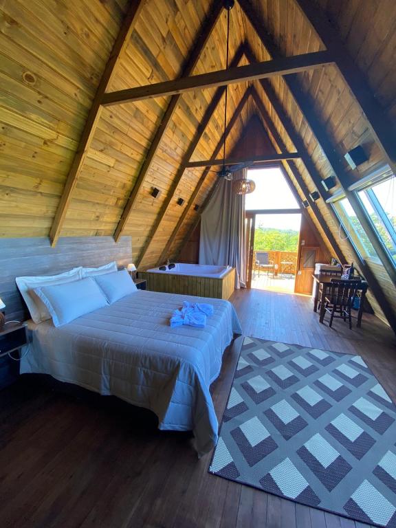 Postel nebo postele na pokoji v ubytování Refugio monte itapeva